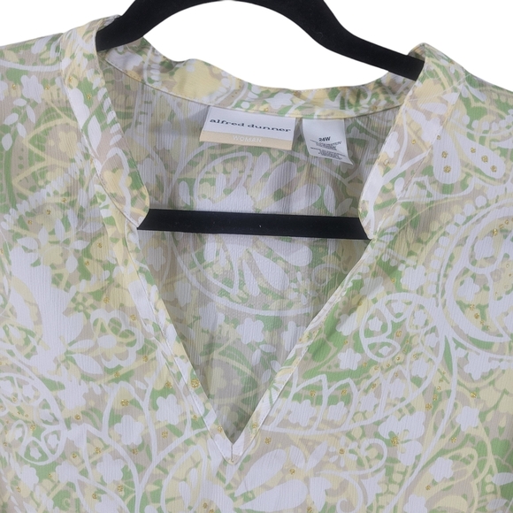 Alfred Dunner Blouse Plus Size 24W Pastel Pullover Top Sparkles New Without Tags - Picture 2 of 10